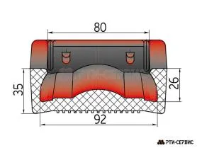 Опора резиновая для страховочной стойки под автомобиль 6 т.