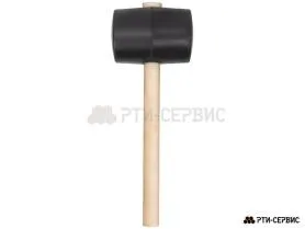 Киянка резиновая 1200 г, деревянная рукоятка, черная резина - фото 2