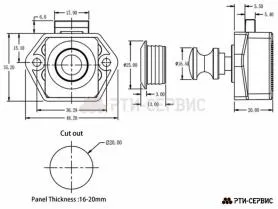 Замок-кнопка push/lock мебельный для кемпера, малый