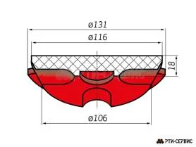 Накладка резиновая на домкрат подкатной ø106 h18